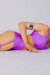 AMBR Designs Gather Crop Top Violet 2XL