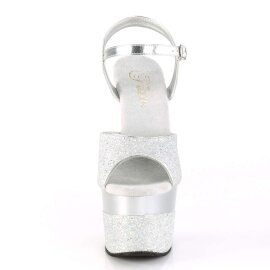 Pleaser Sandalette ADORE-709-2G Silber Multi Glitter...