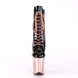 Pleaser Stiefelette FLAMINGO-1020 Schwarz Rose-Gold Chrom...