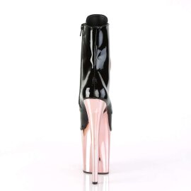 Pleaser Stiefelette FLAMINGO-1020 Schwarz Rose-Gold Chrom EU-35 / US-5