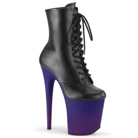 Pleaser Stiefelette FLAMINGO-1020BP Schwarz Blau-Lila...
