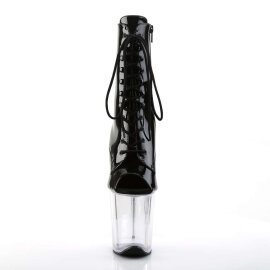 Pleaser Stiefelette FLAMINGO-1021 Schwarz Transparent...