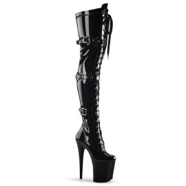 Pleaser Overknee Stiefel FLAMINGO-3028 Schwarz EU-37 / US-7