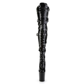 Pleaser Overknee Stiefel FLAMINGO-3028 Schwarz EU-37 / US-7