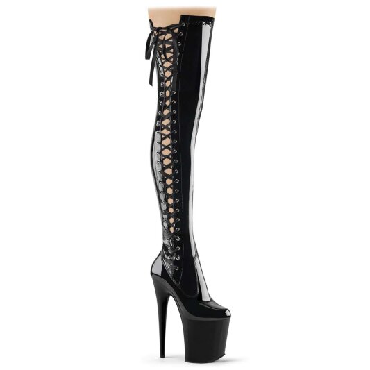 Pleaser Overknee Stiefel FLAMINGO-3050 Schwarz EU-37 / US-7