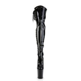 Pleaser Overknee Stiefel FLAMINGO-3050 Schwarz EU-37 / US-7