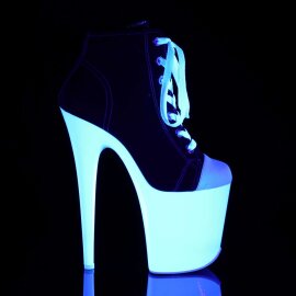 Pleaser Stiefelette FLAMINGO-800SK-02 Schwarz Neon-Weiß EU-35 / US-5