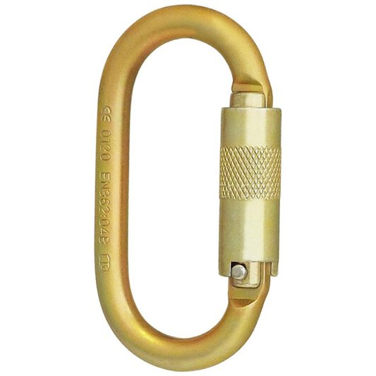 Carabiner with Screw Locking Device Gold 25 kN