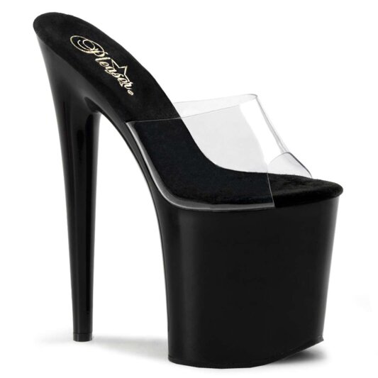 Pleaser Pantolette FLAMINGO-801 Transparent Schwarz EU-35 / US-5