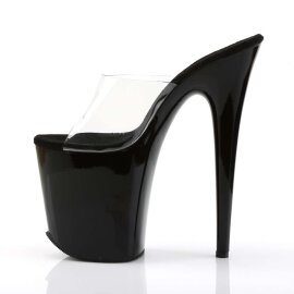 Pleaser Pantolette FLAMINGO-801 Transparent Schwarz EU-35 / US-5