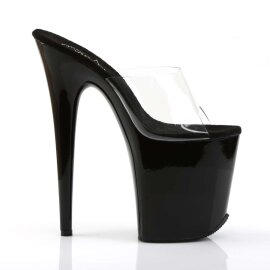 Pleaser Pantolette FLAMINGO-801 Transparent Schwarz EU-35 / US-5