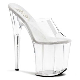 Pleaser Pantolette FLAMINGO-801 Transparent Silber EU-35...