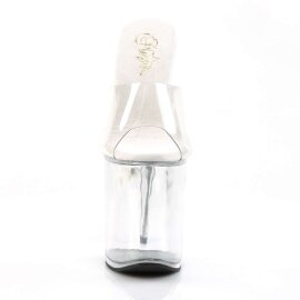 Pleaser Pantolette FLAMINGO-801 Transparent Silber EU-35...