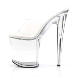 Pleaser Pantolette FLAMINGO-801 Transparent Silber EU-35 / US-5