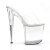 Pleaser Pantolette FLAMINGO-801 Transparent Silber EU-35 / US-5