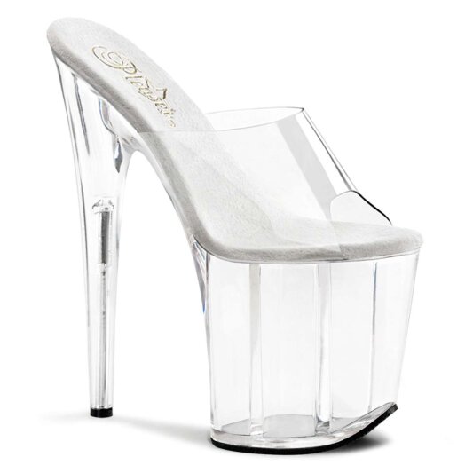 Pleaser Pantolette FLAMINGO-801 Transparent Silber EU-37 / US-7