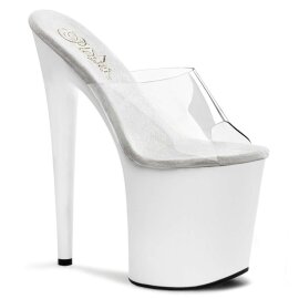 Pleaser Pantolette FLAMINGO-801 Transparent Weiß...