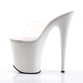 Pleaser Pantolette FLAMINGO-801 Transparent Weiß EU-35 / US-5