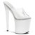 Pleaser Pantolette FLAMINGO-801 Transparent Weiß EU-35 / US-5