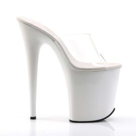 Pleaser Pantolette FLAMINGO-801 Transparent Weiß EU-37 / US-7