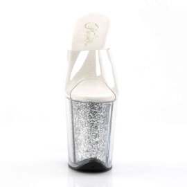 Pleaser Pantolette FLAMINGO-801G Transparent Silber Multi...