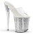 Pleaser Pantolette FLAMINGO-801G Transparent Silber Multi Glitter EU-35 / US-5