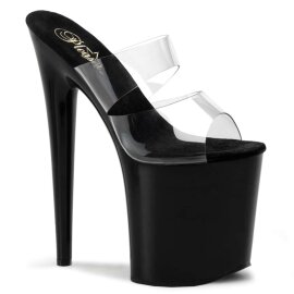 Pleaser Pantolette FLAMINGO-802 Transparent Schwarz EU-35...