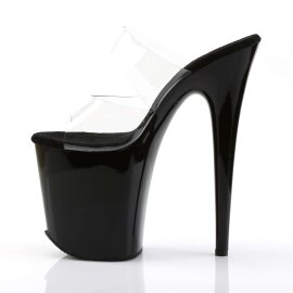 Pleaser Pantolette FLAMINGO-802 Transparent Schwarz EU-38 / US-8