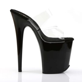 Pleaser Pantolette FLAMINGO-802 Transparent Schwarz EU-38 / US-8