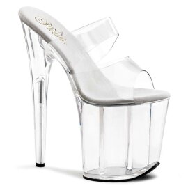 Pleaser Pantolette FLAMINGO-802 Transparent Silber EU-37...