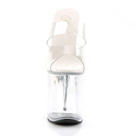 Pleaser Pantolette FLAMINGO-802 Transparent Silber EU-37...