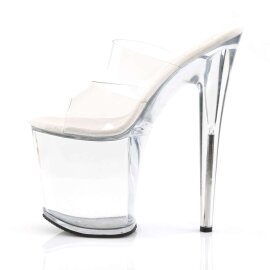 Pleaser Pantolette FLAMINGO-802 Transparent Silber EU-37 / US-7