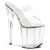Pleaser Pantolette FLAMINGO-802 Transparent Silber EU-37 / US-7