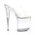 Pleaser Pantolette FLAMINGO-802 Transparent Silber EU-37 / US-7