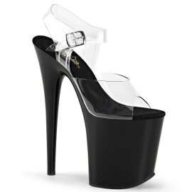Pleaser Sandalette FLAMINGO-808 Transparent Schwarz EU-35...