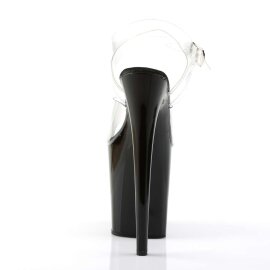 Pleaser Sandalette FLAMINGO-808 Transparent Schwarz EU-35 / US-5