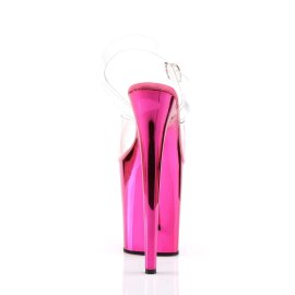 Pleaser Sandalette FLAMINGO-808 Transparent Pink Chrom EU-35 / US-5