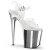 Pleaser Sandalette FLAMINGO-808 Transparent Silber Chrom EU-35 / US-5