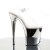 Pleaser Sandalette FLAMINGO-808 Transparent Silber Chrom EU-35 / US-5