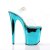 Pleaser Sandalette FLAMINGO-808 Transparent Türkis Chrom EU-38 / US-8