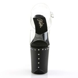 Pleaser Sandalette FLAMINGO-808ABLS Transparent Schwarz...