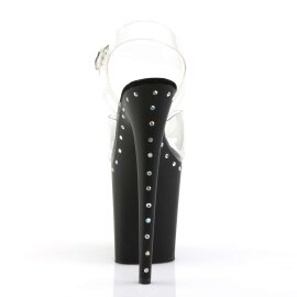 Pleaser Sandalette FLAMINGO-808ABLS Transparent Schwarz Strass EU-38 / US-8