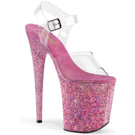 Pleaser Sandalette FLAMINGO-808CF Transparent Pink EU-35...