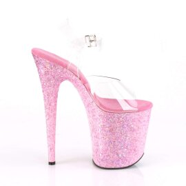Pleaser Sandalette FLAMINGO-808CF Transparent Pink EU-37 / US-7