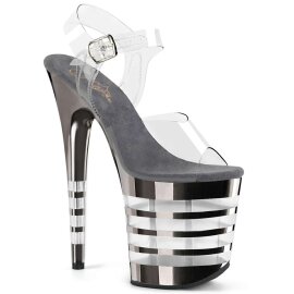 Pleaser Sandalette FLAMINGO-808CHLN Transparent Schwarz...