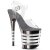 Pleaser Sandalette FLAMINGO-808CHLN Transparent Schwarz Chrom EU-35 / US-5