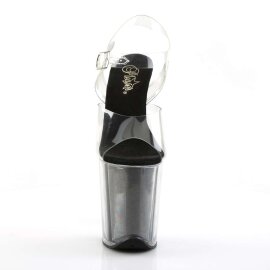 Pleaser Sandalette FLAMINGO-808G Transparent Schwarz...