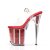 Pleaser Sandalette FLAMINGO-808G Transparent Rot Glitter EU-37 / US-7