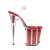 Pleaser Sandalette FLAMINGO-808G Transparent Rot Glitter EU-38 / US-8