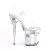 Pleaser Sandalette FLAMINGO-808GF Transparent Silber Multi Glitter EU-38 / US-8